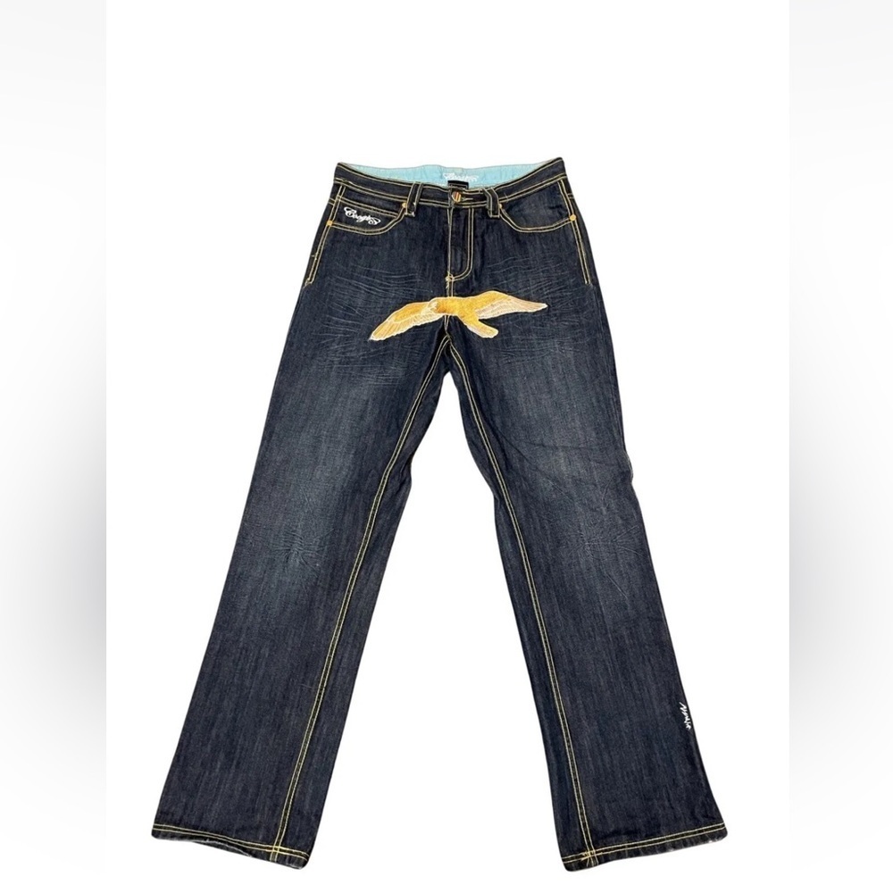Coogi Vintage Eagle front- logo back pocket with decorative buttons 32X34 jeans